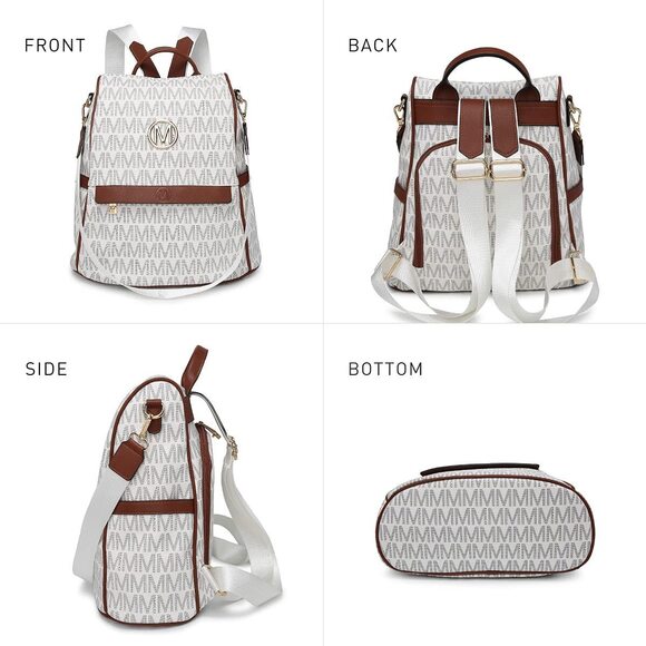 8257 MKP Fashion Backpack Purse Multi Pockets Signature Anti-Theft Rucksack main image 5